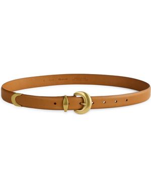 Madewell Wide Domed Buckle Leather Belt - Brown
