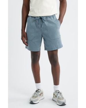 Roark Made To Fade Stretch Cotton Drawstring Shorts - Blue