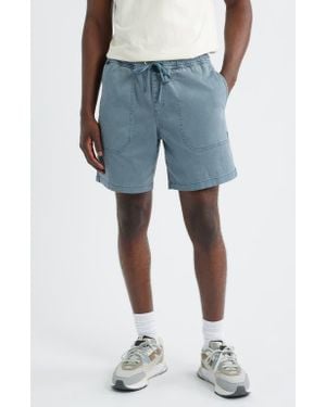 Roark Made To Fade Stretch Cotton Drawstring Shorts - Blue