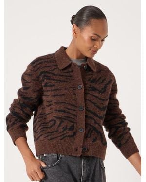 Hush Wool Blend Jacquard Shirt Jacket - Brown