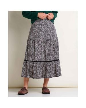 Toad & Co. Marigold Tiered Midi Skirt - Gray