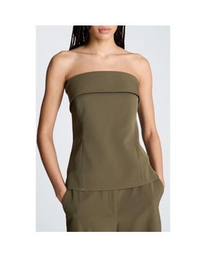 Kenneth Cole Strapless Bustier Top - Green
