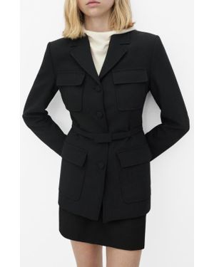 Mango Four-Pocket Stretch Blazer - Black