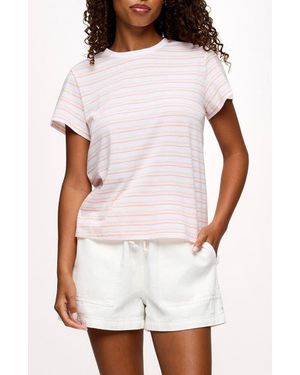 nuuds Perfect Stripe Cotton Jersey Blend T-Shirt - White