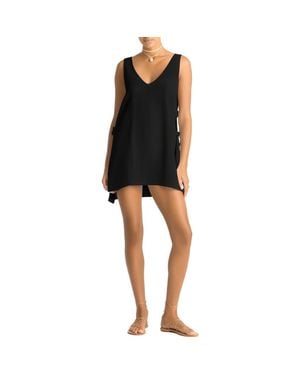 Vitamin A Riviera Sleeveless Linen Cover-Up Minidress - Black