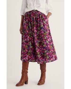 Seasalt Cornwall Mevagissey Organic Cotton Midi Skirt - Red