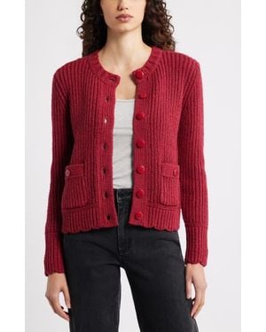 Caslon Boxy Cardigan - Red