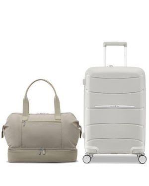 Samsonite Better Than Basics Drop Bottom Weekender & Outline Pro Carry-On 2-Piece Set - White