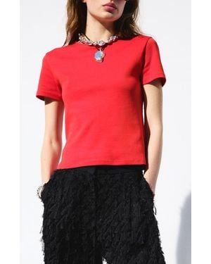 Mango Fitted Cotton T-Shirt - Red