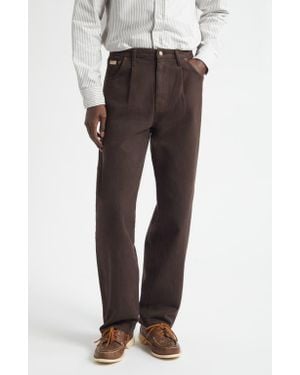 Noah Brushed Back Pleated Organic Cotton Jeans in Blue for Men | Lyst