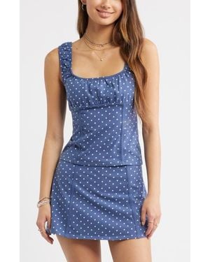 BP. Ruched Tank Top - Blue