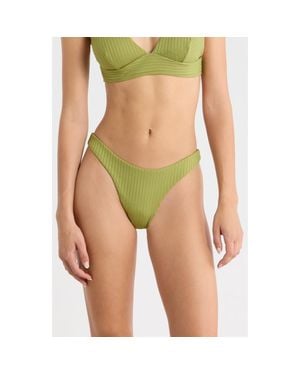 Rip Curl Premium Surf High Leg Rib Bikini Bottoms - Green