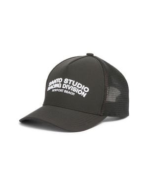 Saint Studio Racing Six-Panel Twill Snapback Trucker Hat - Black