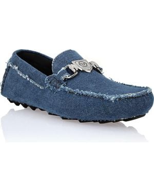 Philipp Plein Driver Denim Moccasins - Blue