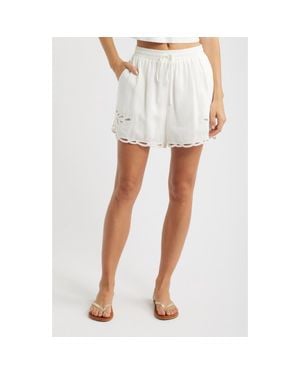 DELUC Comte Eyelet Detail Drawstring Shorts - White