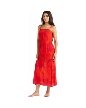 Vilebrequin Flower Power Long Rayon Dress - Red