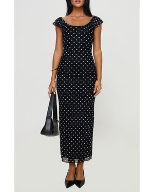 Princess Polly Sandberg Polka Dot Maxi Dress - Black