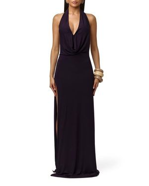 Naked Wardrobe Smooth Halter Maxi Dress - Black