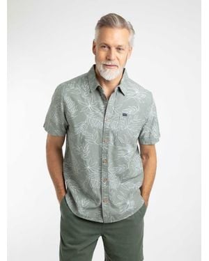 Weird Fish Russell Printed Short Sleeve Shirt - Green
