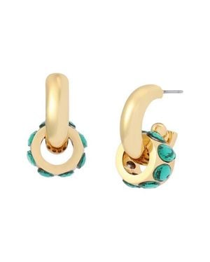 Kurt Geiger Rondelle Huggie Hoop Drop Earrings - Metallic