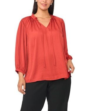 Vince Camuto Raglan Sleeve Peasant Top - Red