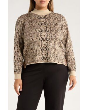 Lyssé Declan Mock Neck Jacquard Sweater - Black