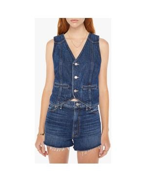 Mother The Masked Rider Denim Vest - Blue