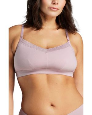 Siella Organic Cotton Lace Balconette Bra - Purple