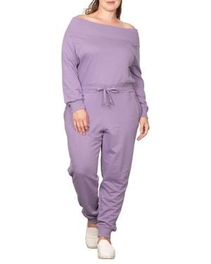 Standards & Practices Off-The-Shoulder Jumpsuit - Purple