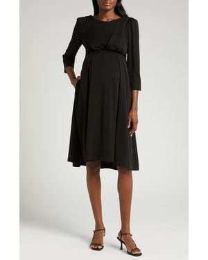 Marion Sarah Empire Waist Maternity/Nursing Dress - Black