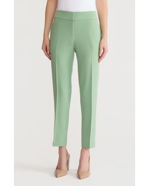 Kasper Flat Front Slim Pants - Green