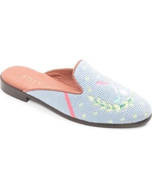 PAIGE Needlepoint Mule - Blue