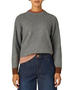 Wit & Wisdom Crewneck Rib Sweater - Gray