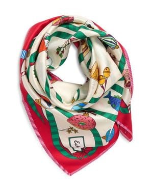 Echo Ornament Collection Silk Square Scarf - Pink