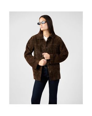WeWoreWhat Premium Suede Button Front Jacket - Black