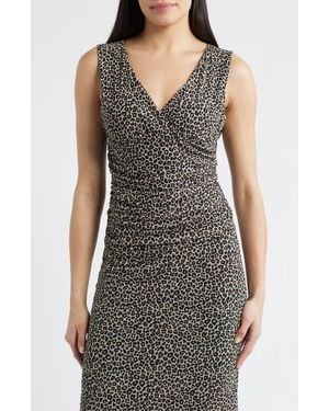 Loveappella Ruched Empire Waist Sleeveless Top - Black