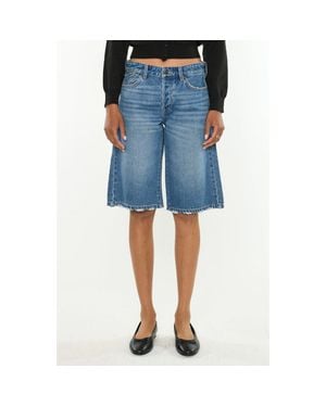 Kancan Daylin Low Slung Baggy Denim Jort Shorts - Blue