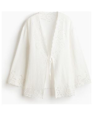 H&M Cotton Muslin Beach Kaftan - White