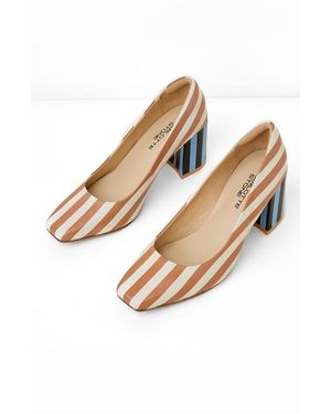 Charlotte Stone Estee Square Toe Pump - Natural