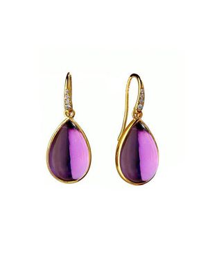 Syna Bloom Tear Drop Earrings - Purple