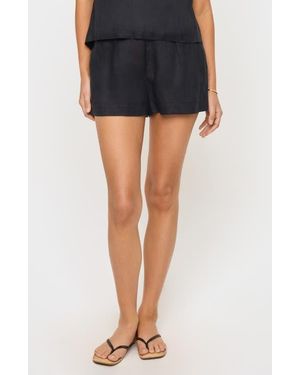 LSPACE Lia Linen Cover-Up Shorts - Black