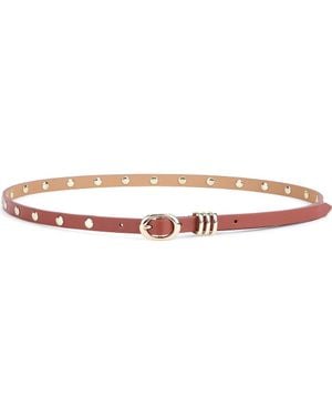 Ettika Skinny Studded Leather Belt - Brown