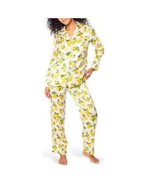 Petite Plume Amalfi Mulberry Silk Pajamas - Yellow