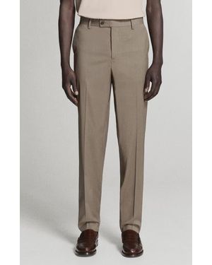 Mango Milan Slim Fit Suit Pants - Natural