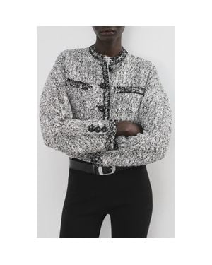 Mango Tweed Jacket - Gray