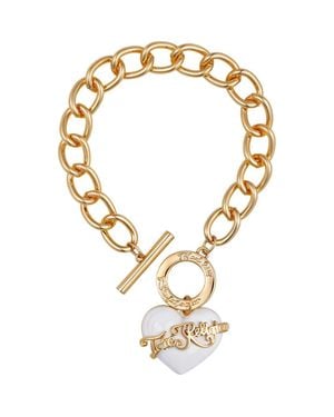 True Religion Chunky Heart Charm Bracelet - Metallic