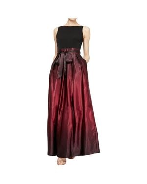 Sl Fashions Slny Ombre Satin Gown In Fig At Nordstrom Rack - Red