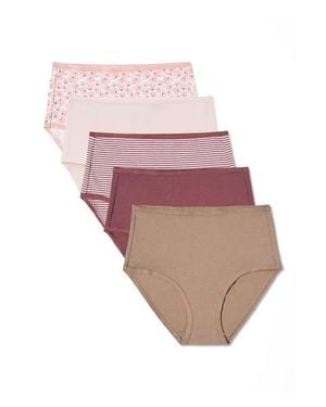 Pact Everyday High Rise Brief 5-Pack Made With Organic Cotton - Purple