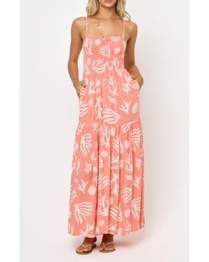 LSPACE Mallorca Smocked Cover-Up Maxi Dress - Pink