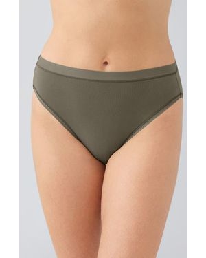 Wacoal Understated Cotton Blend High Leg Briefs - Green